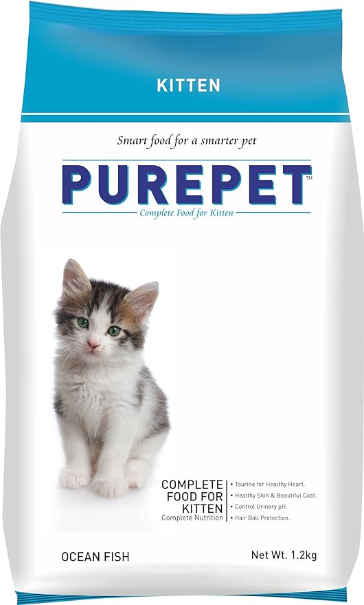 Purepet Kitten Dry Cat Food Ocean Fish Flavour, 1.2kg